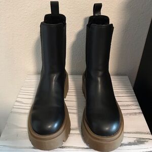 H&M Black Chelsea Boots with Tan Soles